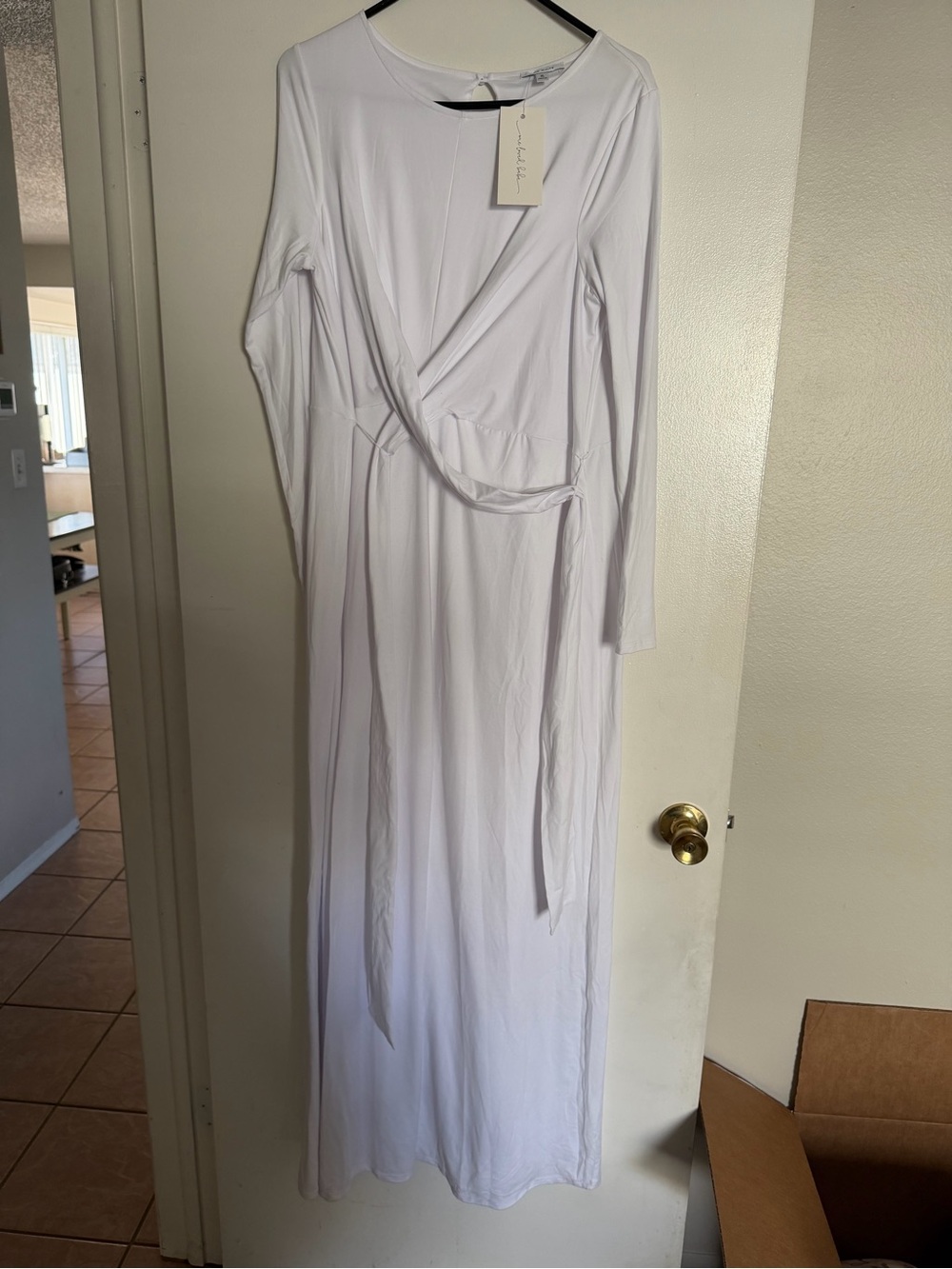NWT white maxi tie dress